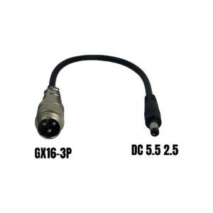Adaptateur GX16-3P male vers DC 5.5 2,5mm femelle pour trottinette électrique