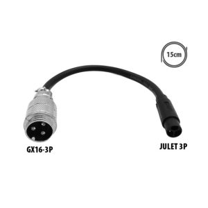 Adaptateur GX16-3P vers Julet 3P pour trottinette électrique