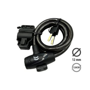 Antivol diam 12 long 1m20 clés + support pour trottinette électrique