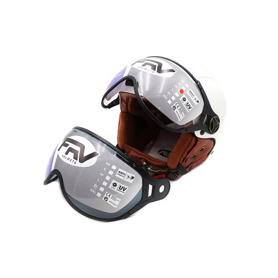 Casque JET FRV blanc brillant (taille XS à XXL) pour trottinette électrique