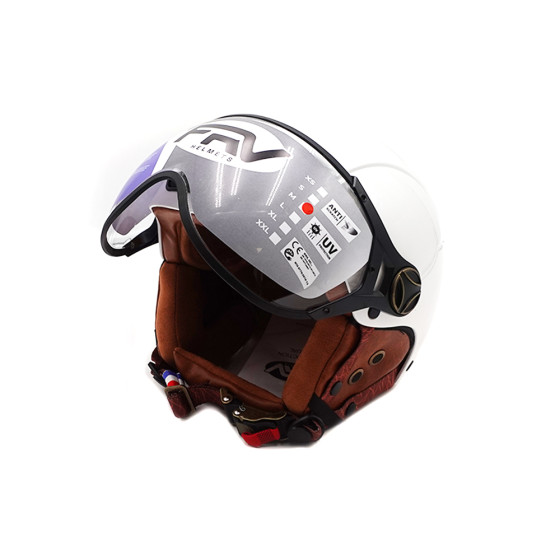 Casque JET FRV blanc brillant (taille XS à XXL) pour trottinette électrique