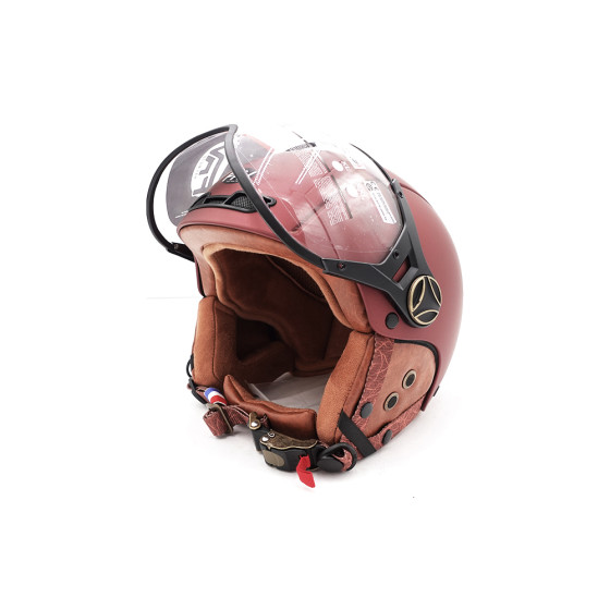 Casque JET FRV bordeaux mat (taille XS à XXL) pour trottinette électrique
