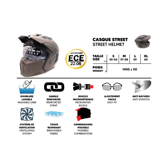 Casque street FRV Soldier (taille S à XL) pour trottinette électrique