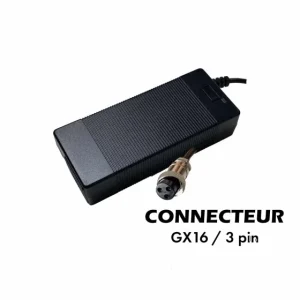 Chargeur 36V➡️ 42V / 3A (connecteur GX16-3p) pour trottinette électrique