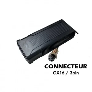 Chargeur 52V➡️ 58.8V / 3A (connecteur GX16-3p) pour trottinette électrique