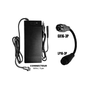 Pack Chargeur 60V ➡️ 67.2V / 2A (connecteur LP16-3) pour trottinette électrique