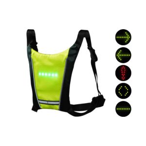 Gilet signaletique LED avec telecommande couleur jaune pour trottinette électrique
