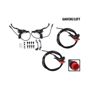 Kit freins hydrauliques 4 pistons FRV connecteur etanche (2 etriers gauche) pour trottinette électrique