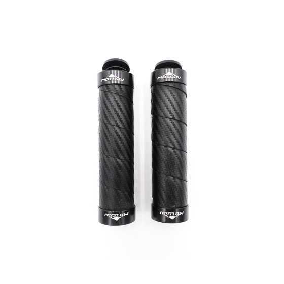 Poignées style carbone bleu/noir/rouge pour trottinette électrique