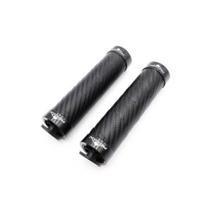 Poignées style carbone bleu/noir/rouge pour trottinette électrique